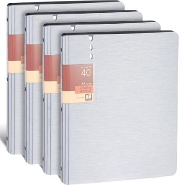 Imagem de WORPSON Fichário de apresentação com 40 bolsos, exibe 80 páginas, 23 x 30 cm com mangas de plástico, organizador de portfólio para documentos, certificados, obras de arte, fotos, protetores de folhas