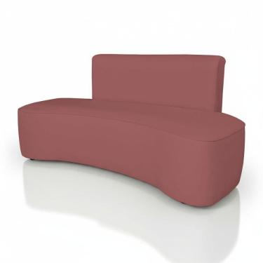 Imagem de Sofá Curvo Design Orgânico Luxo Sala Contemporânea Suede Cor:rose