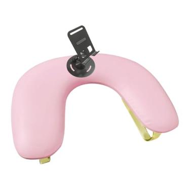 Imagem de oshhni Apoio de braço para unhas com suporte para celular, almofada de mão para unhas, pernas removíveis, almofada macia para ferramentas de manicure, Rosa