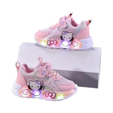 Imagem de Tênis De Malha Respirável LED Hello Kitty Para Meninas, Sapatos Esport