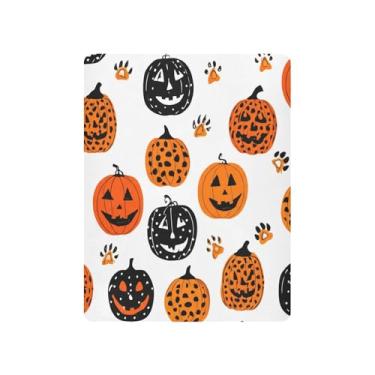 Imagem de JUZIHAI Lençol de berço de Halloween para meninos e meninas, capa de colchão de bebê macio elástico respirável para berço padrão e cama infantil, 99 x 68 cm