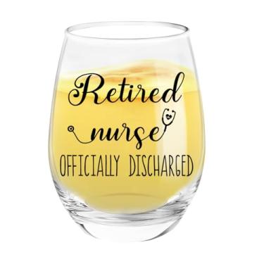 Imagem de Presentes de aposentadoria de enfermeira presentes de vinho engraçados para mulheres copo de vinho sem haste exclusivo presente de enfermeira aposentado presente de enfermeira presente de enfermeira