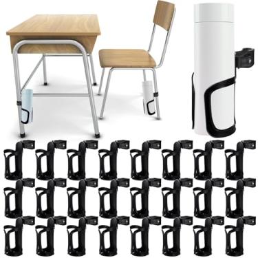 Imagem de gisgfim Suporte de garrafa de água de 24 peças para sala de aula durável para cadeira de mesa, anti-derramamento, suporte de garrafa de água giratório de 360° de volta às aulas, presente para