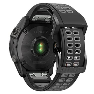 Imagem de CYSUE SMART WATCH Pulseiras de silicone para Garmin Fenix 7X 7 6X 6 5X 5 3HR Descent G1 COROS VERTIX 2 Pulseira de ajuste fácil de liberação rápida (Cor: E, Tamanho: Para Fenix1 2 3 3HR Mk1)