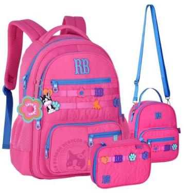 Imagem de Kit Material Escolar Infantil Rebecca Bonbon Feminino Resistente com M