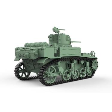 Imagem de MRY-SFW Kit de modelo militar ferroviário escala HO US M3A1 Stuart Tanque leve