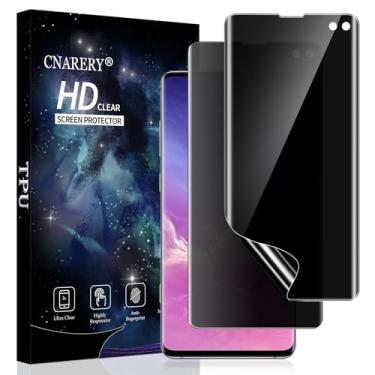 Imagem de Cnarery Pacote com 2 protetores de tela de privacidade para Samsung Galaxy S10 Plus [sem vidro], protetor de tela de TPU flexível antiespião, suporta cobertura total de impressão digital