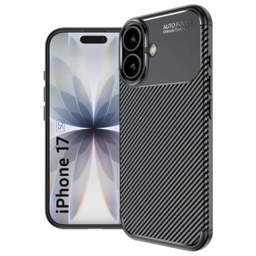 Imagem de Capa Case Fibra de Carbono Anti Impacto para iPhone 17 Normal - Capinha Protetora Leve e Durável Danet (Preta)