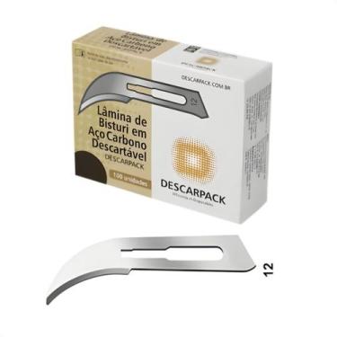 Imagem de Kit Com 100 Unidades Lamina De Bisturi Número 12 Descarpack