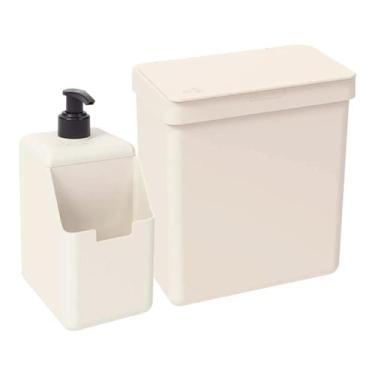 Imagem de Kit Lixeira 2,5l E Dispenser Detergente Pia Cozinha Coza