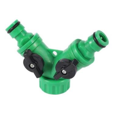 Imagem de Conector Y Mangueira Jardim 2 Saídas com Registro Verde - BOMDER