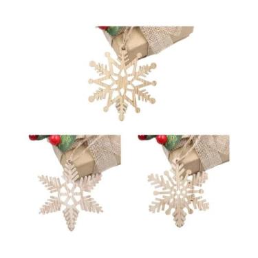 Imagem de Pingentes De Madeira De Natal 6PCS, Ornamentos Suspensos Em Forma De F
