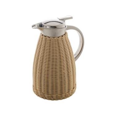 Imagem de Garrafa Térmica 1,5 L Rattan Bege - Bon Gourmet - Rojemac, 1,5L, Bege