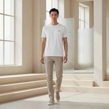 Imagem de Camiseta Masculina Voker 100 Algodão Premium Corte Slim Toque Macio e 