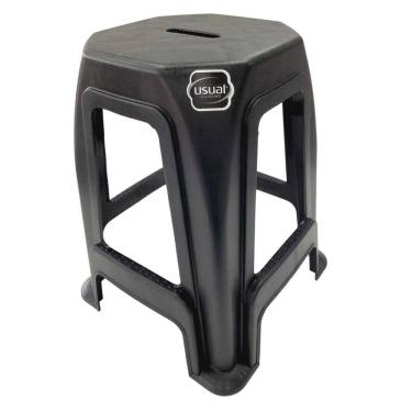Imagem de Banqueta Nova de Plástico - Preto - 1089 - Usual Utilidades