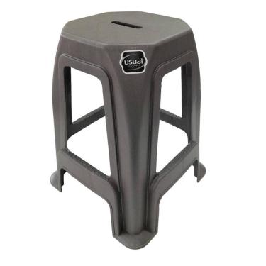 Imagem de Banqueta Nova Plástico Cinza Conc. - 1087 - Usual Utilidades