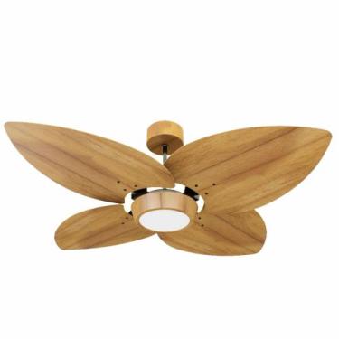 Imagem de Ventilador de Teto Natuvent Dahlia Led 4 Pás Madeira Teca, 3000k branc