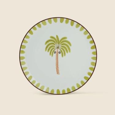 Imagem de Prato Raso Palm Tree Cerâmica Verde - ACASA - ACASA, Raso, Verde