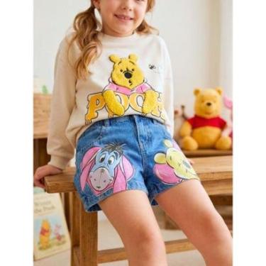 Imagem de Shorts Jeans Pooh e Amigos Animê-Feminino
