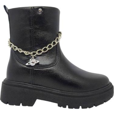 Imagem de Bota Infantil Menina Coturno Casual Dia a Dia Passeio Escola Tratorado com Corrente Con...