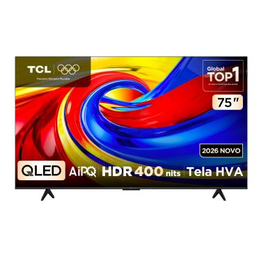 Imagem de Smart TV 75” 4K QLED TCL Google TV até 120Hz Dolby Vision Atmos 