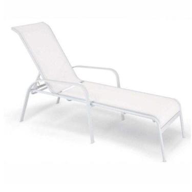 Imagem de Espreguiçadeira de Alumínio Empilhável Summer Slim Branco - Mestra Móv