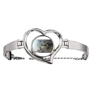 Imagem de N/A N/A Bracelete Art Deco da Moda Cisne Negro Swimng Coração Joia Fio Bangle, medium, metal