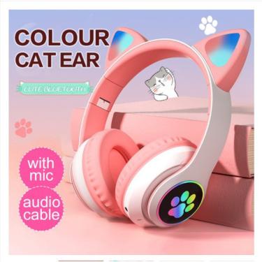 Imagem de Fone Bluetooth modelo Gatinho over-ear sem fio cat STN-28