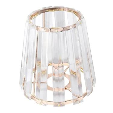 Imagem de Fenteer Abajur de cristal requintado lustre luminária de teto lâmpada tampa da lâmpada, ouro S