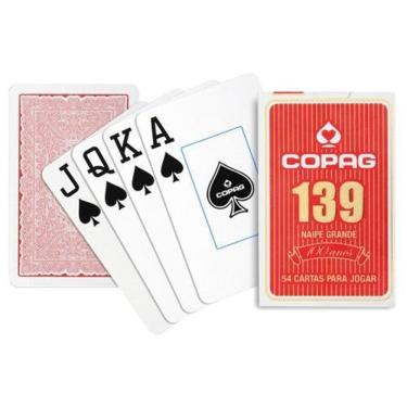 Imagem de Jogo de Cartas - Baralho para Jogar 139 - Tradicional - Vermelho - Copag