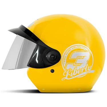 Imagem de CAPACETE ABERTO PRO TORK LIBERTY 3 SOLID AMARELO TAM. 56 VIS. ESPELHADA