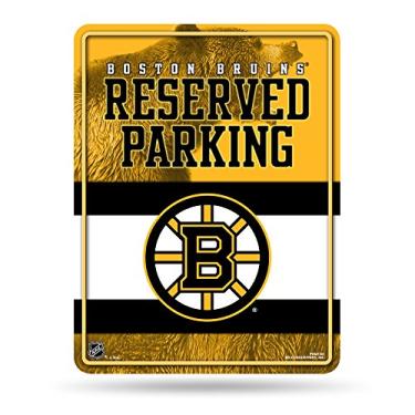 Imagem de Placa de metal NHL Boston Bruins 21 cm x 28 cm para decoração de estacionamento