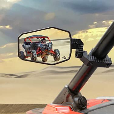 Imagem de kemimoto Espelhos laterais UTV, espelhos UTV para barra de rolo de 4,2 cm a 5 cm, espelho RZR ajustável compatível com Polaris RZR, Can Am Maverick X3, Pioneer, Talon, Kawasaki Teryx