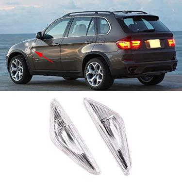 Imagem de JESYMBX 1 par indicador de seta lateral esquerda e direita (motorista e passageiro) para BMW X5 E70 2007-2014 X3 F25 2011-2015 X6 E71 2008-2014 63137171007 631371007 8, branco compatível
