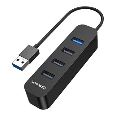 Imagem de Hub USB 3.0 Hotfun×Upgrow com 4 portas USB com divisor USB de 5 Gbps para laptop, MacBook, MacPro, Mac, Mini, iMac, Surface Pro, XPS PC, Flash Drive, móvel HDD-Preto