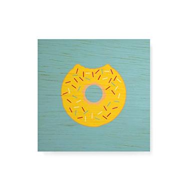 Imagem de Arte Maníacos Quadro Decorativo em Madeira Donut Amarelo - 30x30cm