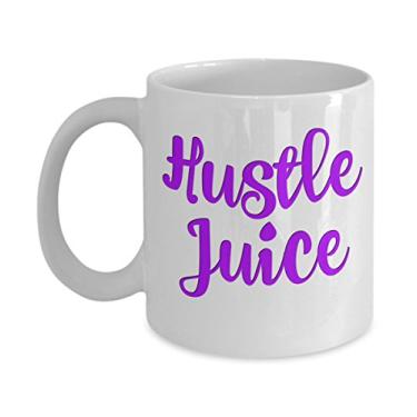 Imagem de Caneca de café Hustle Juice - Canecas de café engraçadas - Canecas de café de cerâmica de 325 ml - Canecas seguras para lava-louças e micro-ondas (branca)