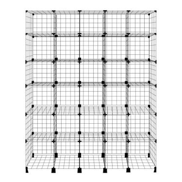 Imagem de Estante Balcão Expositor Aramado 30 Nichos Preto