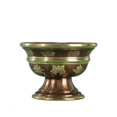 Imagem de SALFEE Tigela budista de bronze com padrão auspicioso de 12,5 cm para beber tributo para beber água benta xícara de chá tigela budista