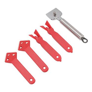 Imagem de Raspador Removedor de Rejunte de Calafetagem Selante, 5 Peças Kit de Ferramentas de Calafetagem Selante Removedor de Rejunte Raspador para Cozinha Banheiro, Armas de Calafetagem