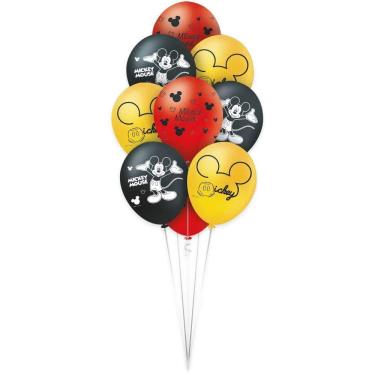 Imagem de Balão Bexiga Mickey Mouse 9 Polegadas Com 25 Unidades