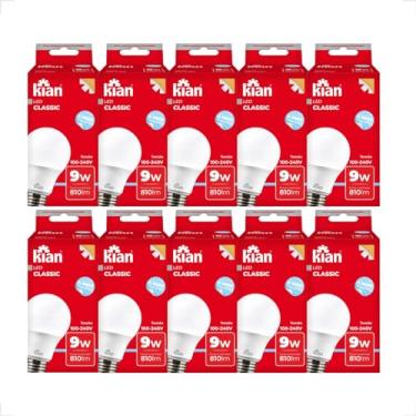 Imagem de Kit com 10 Lâmpadas Led E27 9w Bivolt Branca Fria 6500k Ou Amarela Quente 3000k Casa E Comercio (Branca Fria)