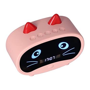Imagem de Alto-falante Bluetooth Multifuncional, Alto-falante de Alarme Com Display LED Com Subwoofer, Suporta Rádio FM, Cartão TF, Display de Temperatura, Alto-falante Presente (Rosa)