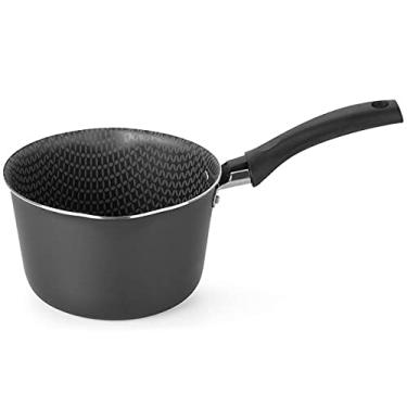 Imagem de Multiflon Panela Cônica 14 Centímetros Aluminio Antiaderente Linha Gourmet Preto Resistente Durável e Saudável