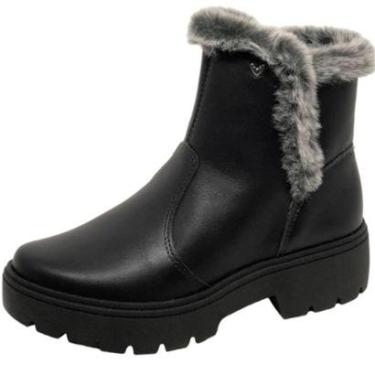 Imagem de Bota Coturno Detalhe Pelos Cano Baixo Conforto Mississipi-Feminino
