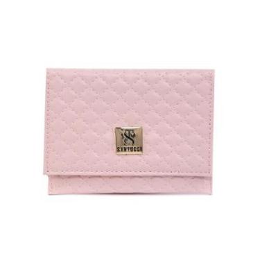 Imagem de Carteira Feminina Prática Pequena Fechamento com ímã Qualidade Santucci-Feminino