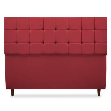 Imagem de Cabeceira Giovana de Casal 140cm Suede - SRJ Moveis, Vermelho
