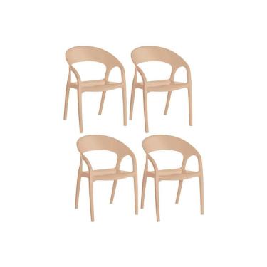 Imagem de Cadeira de Cozinha Glass Plus UZ8004 Kit 4 Un Freijó/Suede Capuccino - Kappesberg