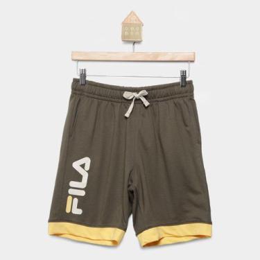 Imagem de Bermuda Infantil Fila Colors Menino, Verde militar, 10A