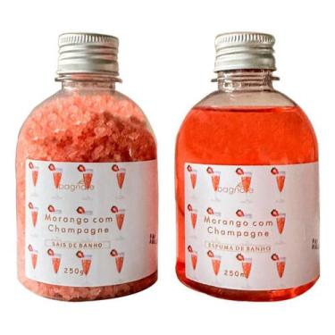 Imagem de Kit Sal De Banho E Espuma Banheira Morango Champagne Romance - Bagnare